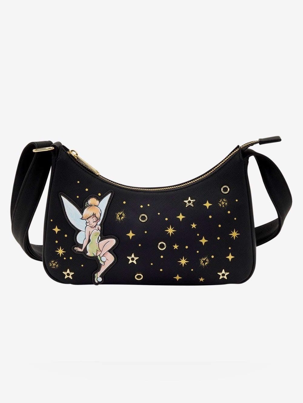 New Loungefly Disney Peter Pan Tinker Bell Stars Crossbody Bag